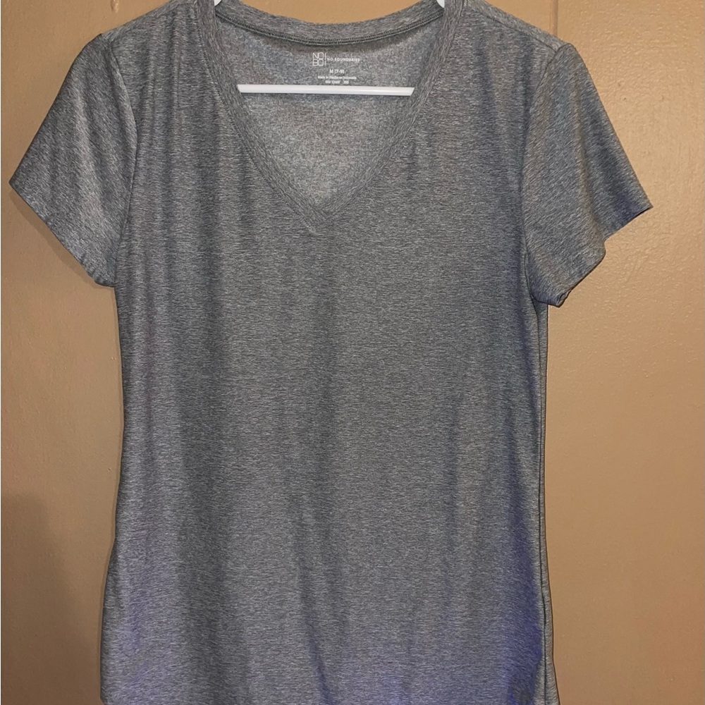 No Boundaries Heather Gray V-Neck Tee